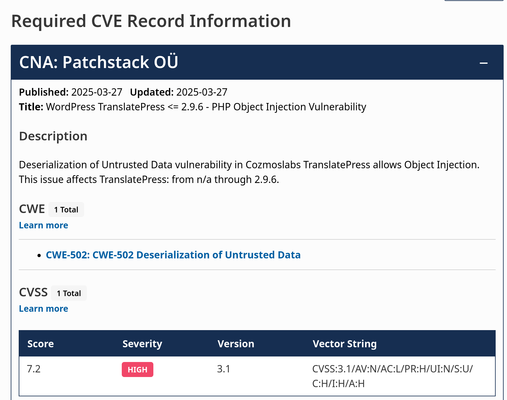 CVE-2025-30773 advisor