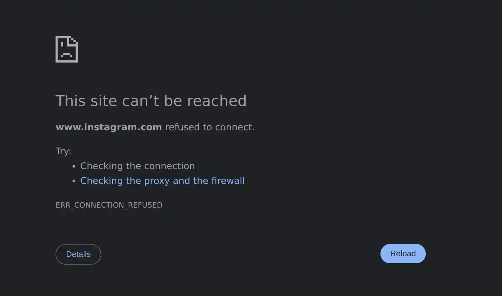 Site can't be reached